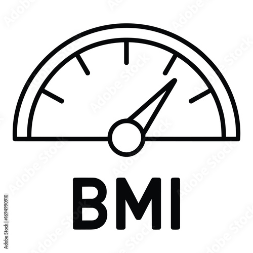 Body mass index measurement gauge indicating health status and fitness level assessment tool used for bmi silhouette