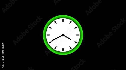 Wallpaper Mural Animation of clock ticking fast over caucasian, Black clock icon with moving arrows in 12 hour loop. Stopwatch animation. on a black background Torontodigital.ca