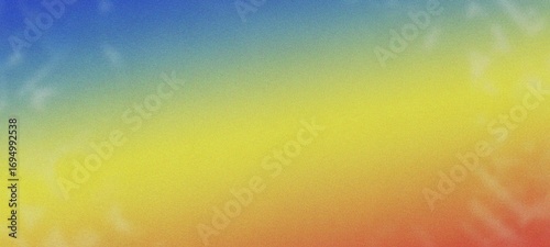 Diagonal rainbow gradient with a textured surface, transitioning from blue through yellow to red background