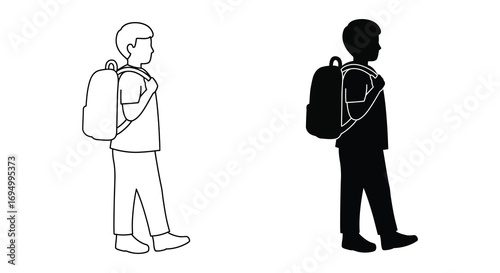 two figures standing side by side one white one black silhouette