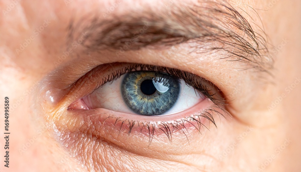 Obraz premium Close Up Blue Eye Macro Shot Human Iris Detail.