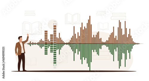 Visual representation of auditory learning exploring educational podcasts with waveform analysis
