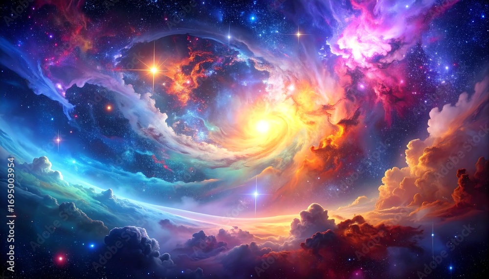 Fototapeta premium Colorful swirling cosmos