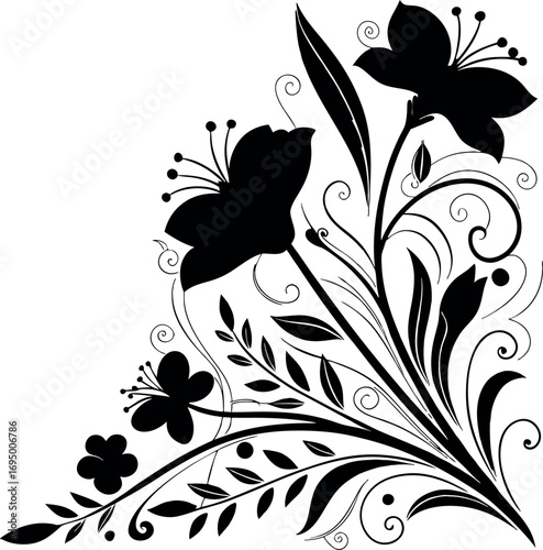 Abstract Vintage Floral Frame Design