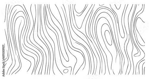 Organic Woodgrain Contour Lines Vector Pattern – Flowing Abstract Texture