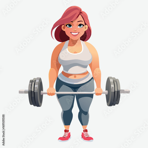 young woman lifting weights