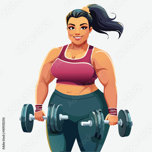 girl with dumbbells