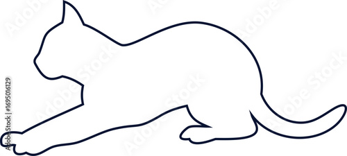 Cute outline cat icon in vector style, ideal for kids' projects, branding, and pet-related content. Fully editable and easy to customize.