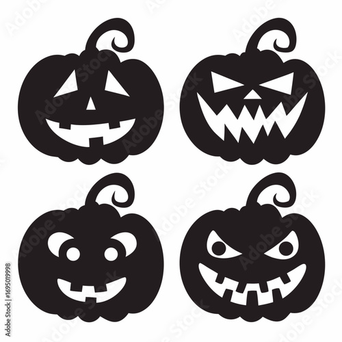 black Halloween pumpkin silhouettes