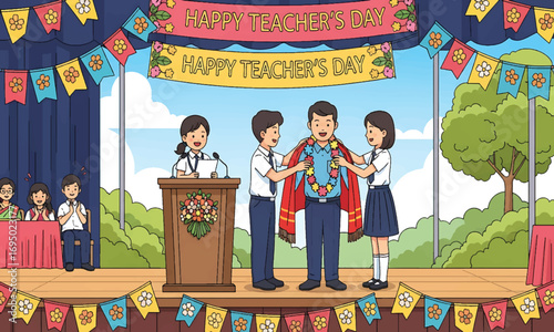Teacher s day outdoor program celebration design