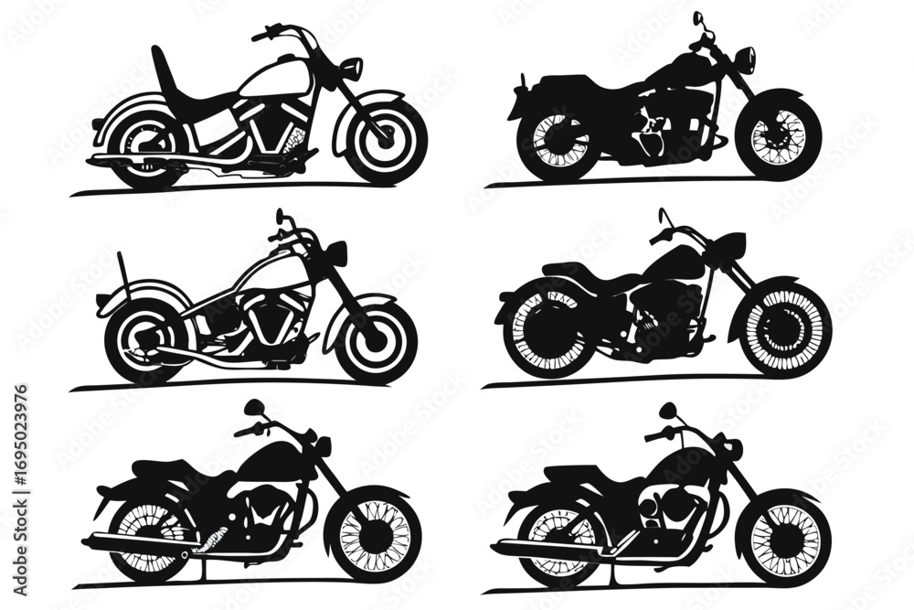 Obraz premium Motorcycle silhouette set