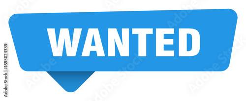wanted sticker. wanted blue sign isolated on transpatent background