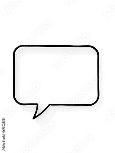 Text talk balloon. Speech bubble for dialog. Comic cloud box for message with shadow. Frame shape for comment. Rectangle
