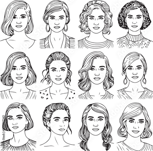 Diverse Hairstyles A Collection of Feminine Haircuts and Styles for Various Occasions