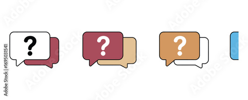 WebSeeking answers and clarity with question mark speech bubbles in diverse colors, representing communication, inquiry, and problem-solving.