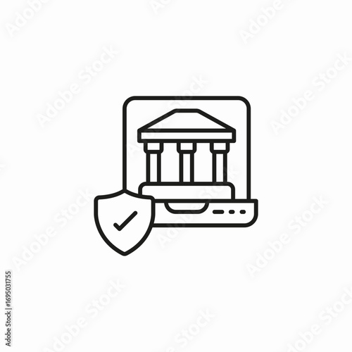 banking security shield icon sign vector