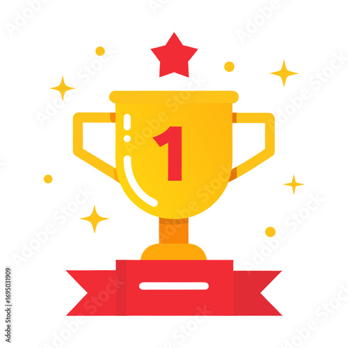 gold trophy cup vector