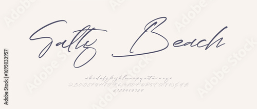 Signature Elegant Branding Typeface. Handwritten Script Editable Text Effect Template. vector illustration 
