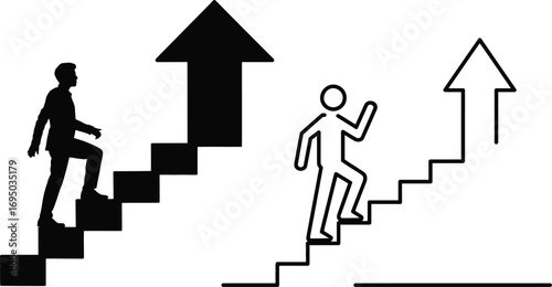  People climbing stairs vector illustration