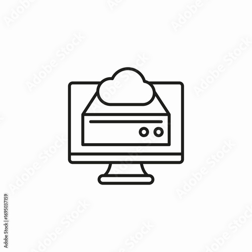 cloud server hosting icon sign vector