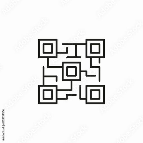 complex qr code icon sign vector