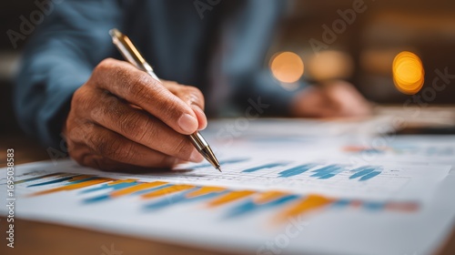 Financial Analyst Diligently Documenting Tax Analysis, Charts Included Ideal for Business Presentations Boosting Focus and Productivity.