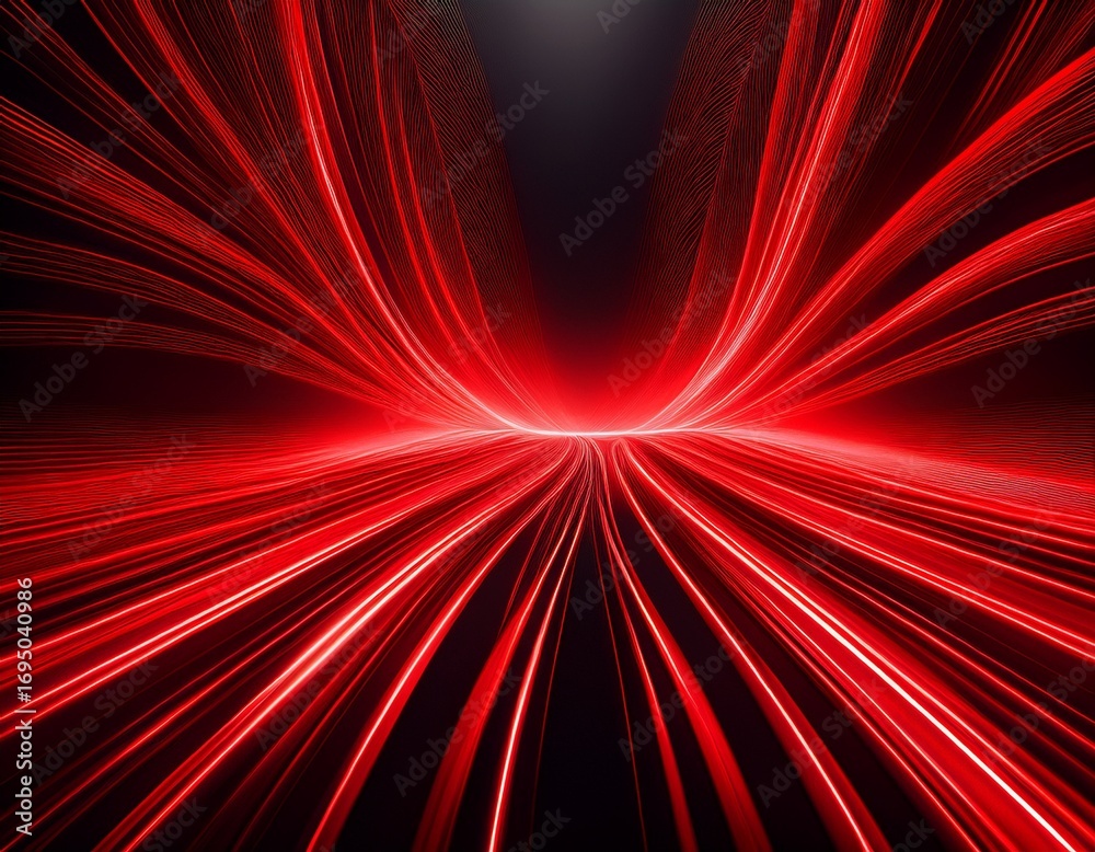 Fototapeta premium red glowing lines on a dark canvas