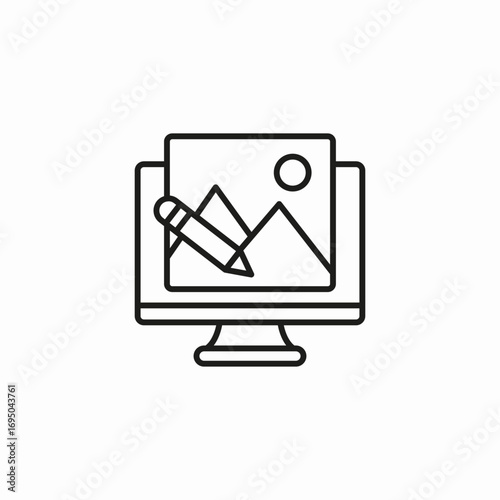 desktop photo editing icon sign vector