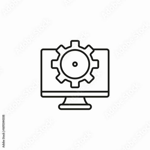 desktop system settings icon sign vector