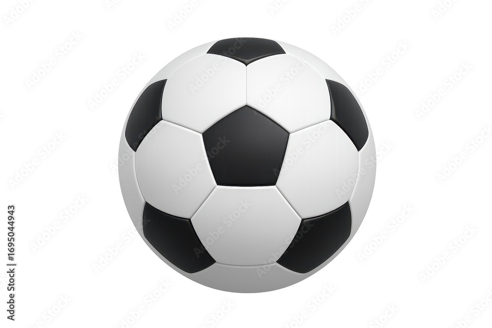 Fototapeta premium Classic black and white soccer ball isolated on transparent background, professional