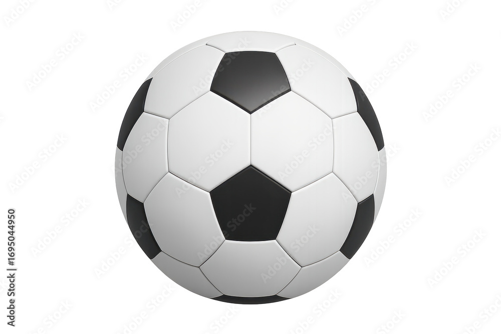 Fototapeta premium Classic black and white soccer ball isolated on a transparent background for sports.