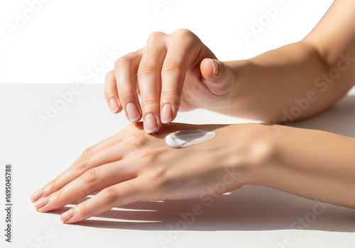 A Person Applying a Rich Moisturizing Cream to Their Hands for Skin Care