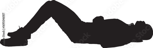vector,silhouette of man lying on the floor looking up
