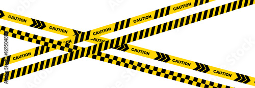 Wallpaper Mural Yellow and black caution sign with warning text and hazard icons, indicating active construction or maintenance area Torontodigital.ca