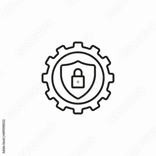 gear security shield icon sign vector