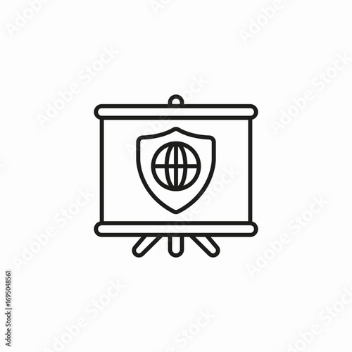 global data protection icon sign vector