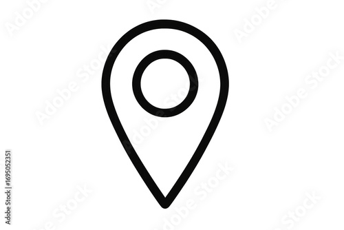 Location pin icon, a map marker symbol, isolated on transparent background, black outline Free Download Location pin icon, a map marker symbol, isolated on transparent background, black outline - GFXLoad