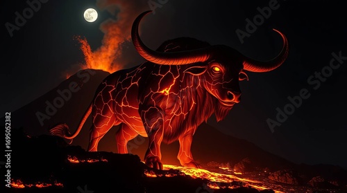 bull in fire