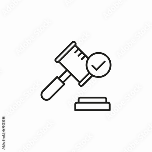 legal ruling approved icon sign vector