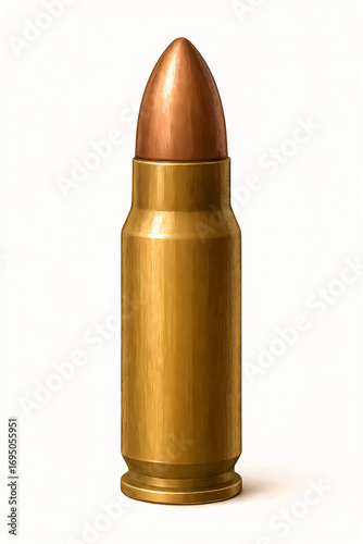 Wallpaper Mural Close-Up of Single Bullet Cartridge Isolated on White Background Torontodigital.ca