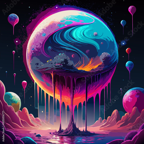fantasy landscape with space