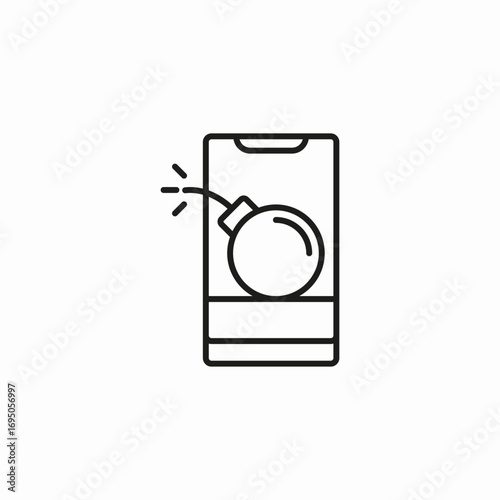 mobile security threat icon sign vector