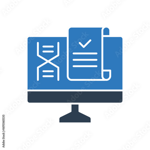 Dna Report With Computer Icon