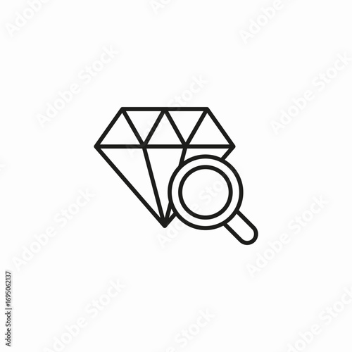 quality diamond search icon sign vector