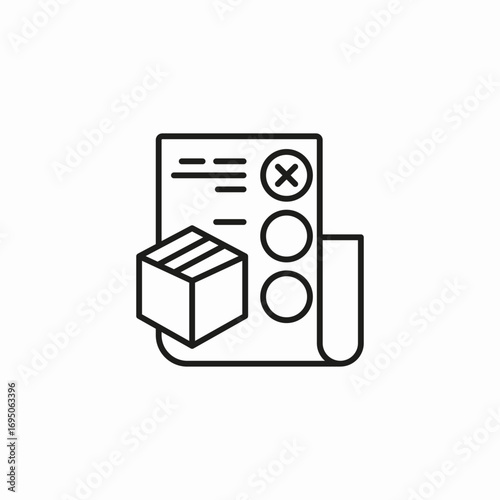 shipping rejected product icon sign vector