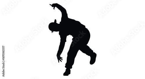 a dancer silhouette performing an elegant stretch pose gracefully