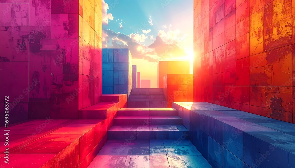 Fototapeta premium Colorful urban pathway
