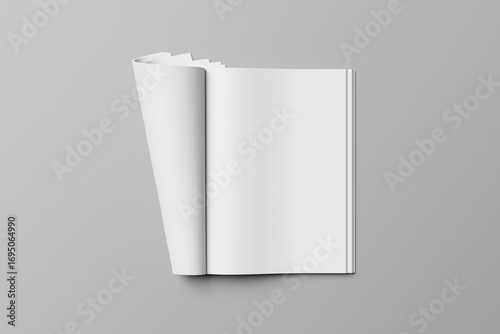 Blank magazine cover and open