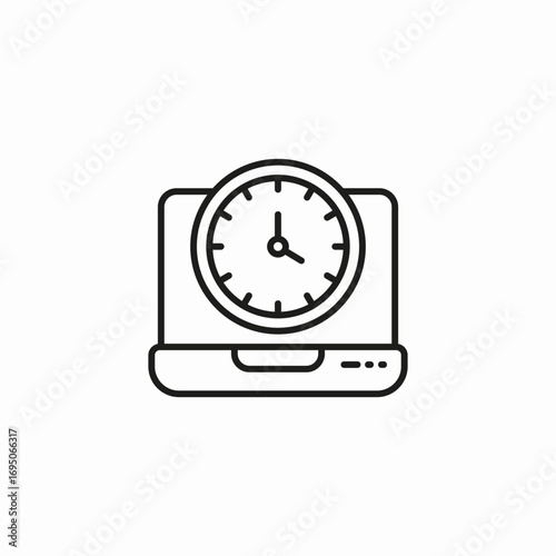 time management laptop icon sign vector