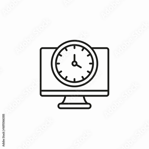 time management monitor icon sign vector